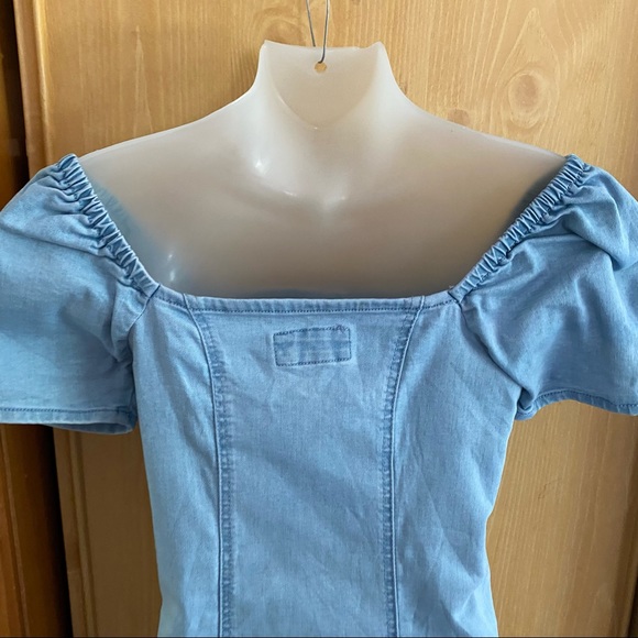 Forever 21 • Denim Chambray Sheath Milkmaid Sleeve Dress - Picture 7 of 11